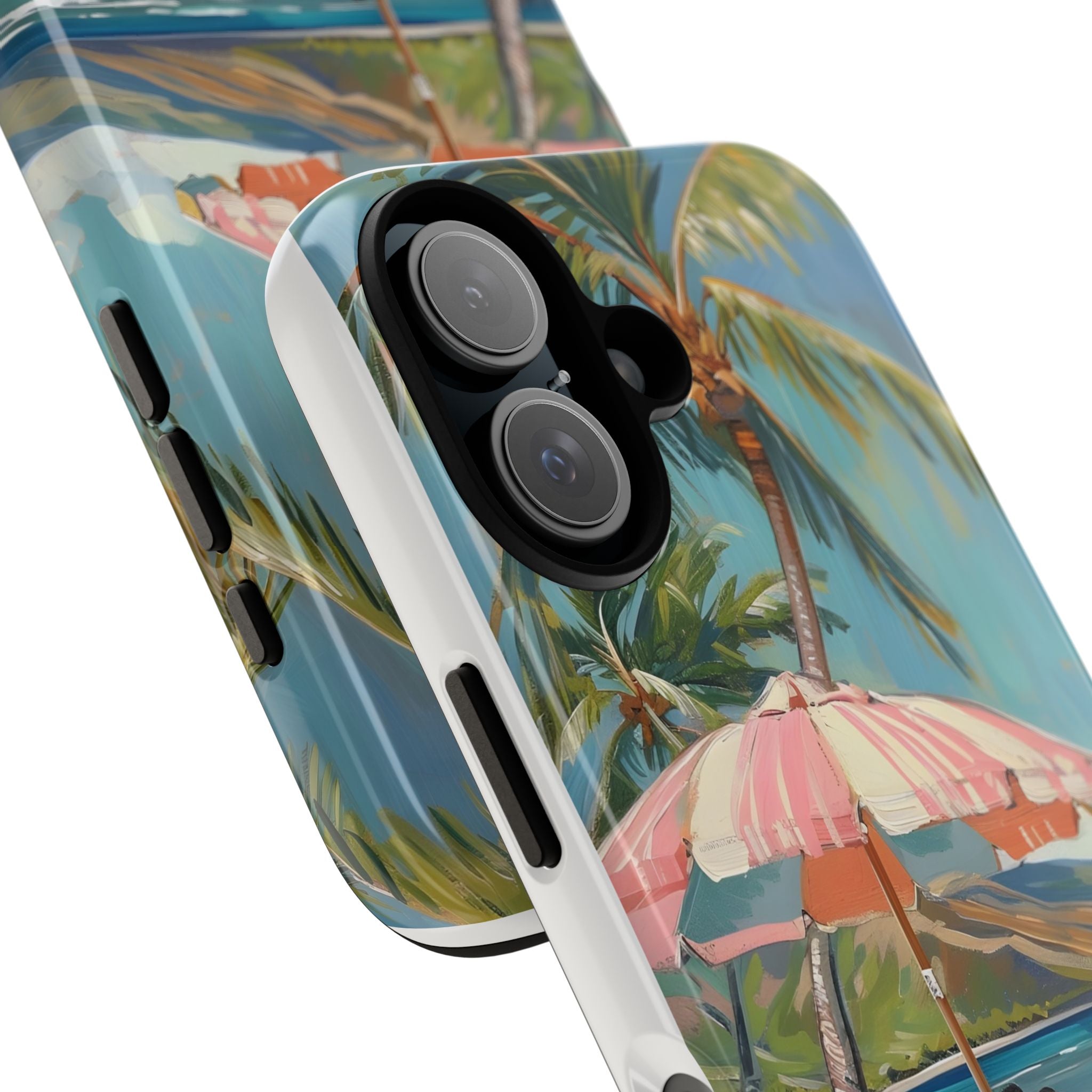 Tough Cases - Tropical Beach Phone Case with Umbrella and Chair Design - Digital Product Store