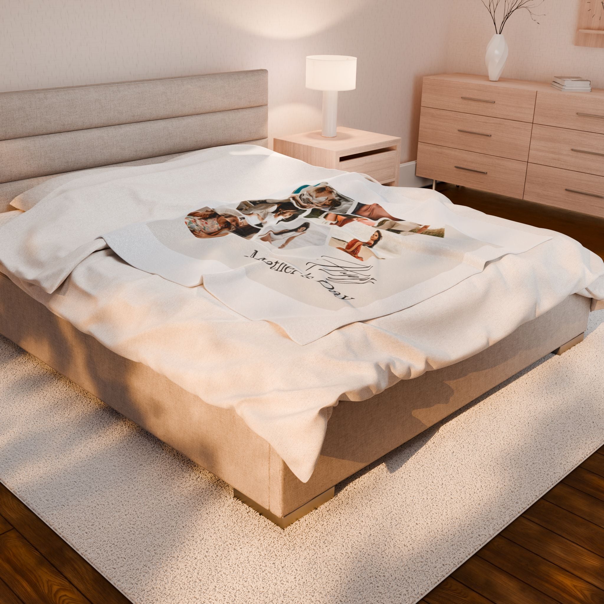 Personalized Mother's Day Velveteen Plush Blanket - Digital Product Store