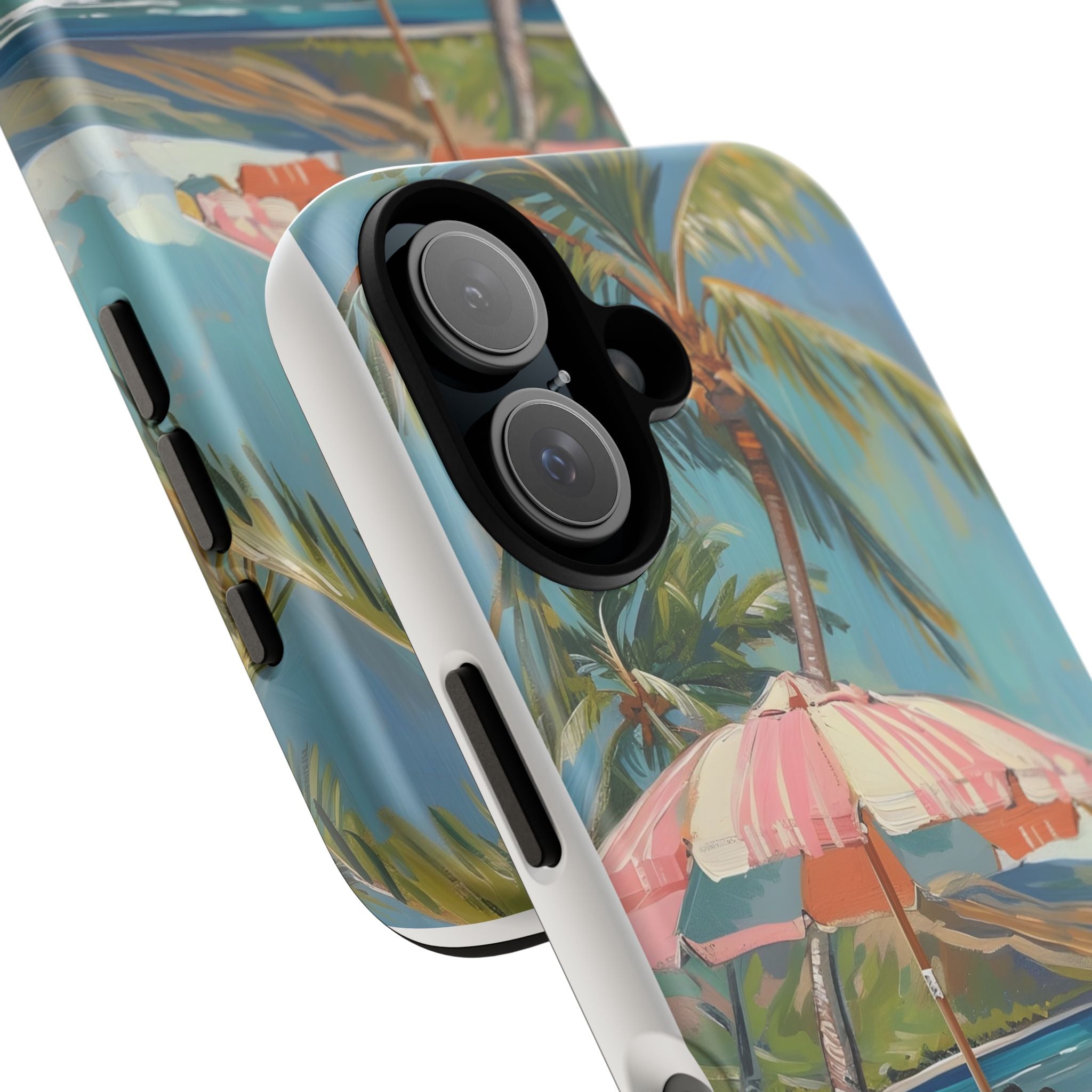 Tough Cases - Tropical Beach Phone Case with Umbrella and Chair Design - Digital Product Store