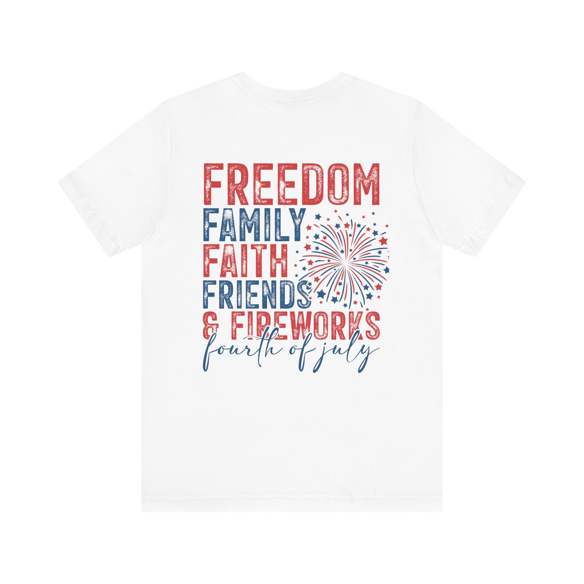 Patriotic Fourth of July Tee, Cute Summer T-Shirt, Family Celebration Shirt, Freedom Fireworks Top, Holiday Party Apparel - Digital Product Store