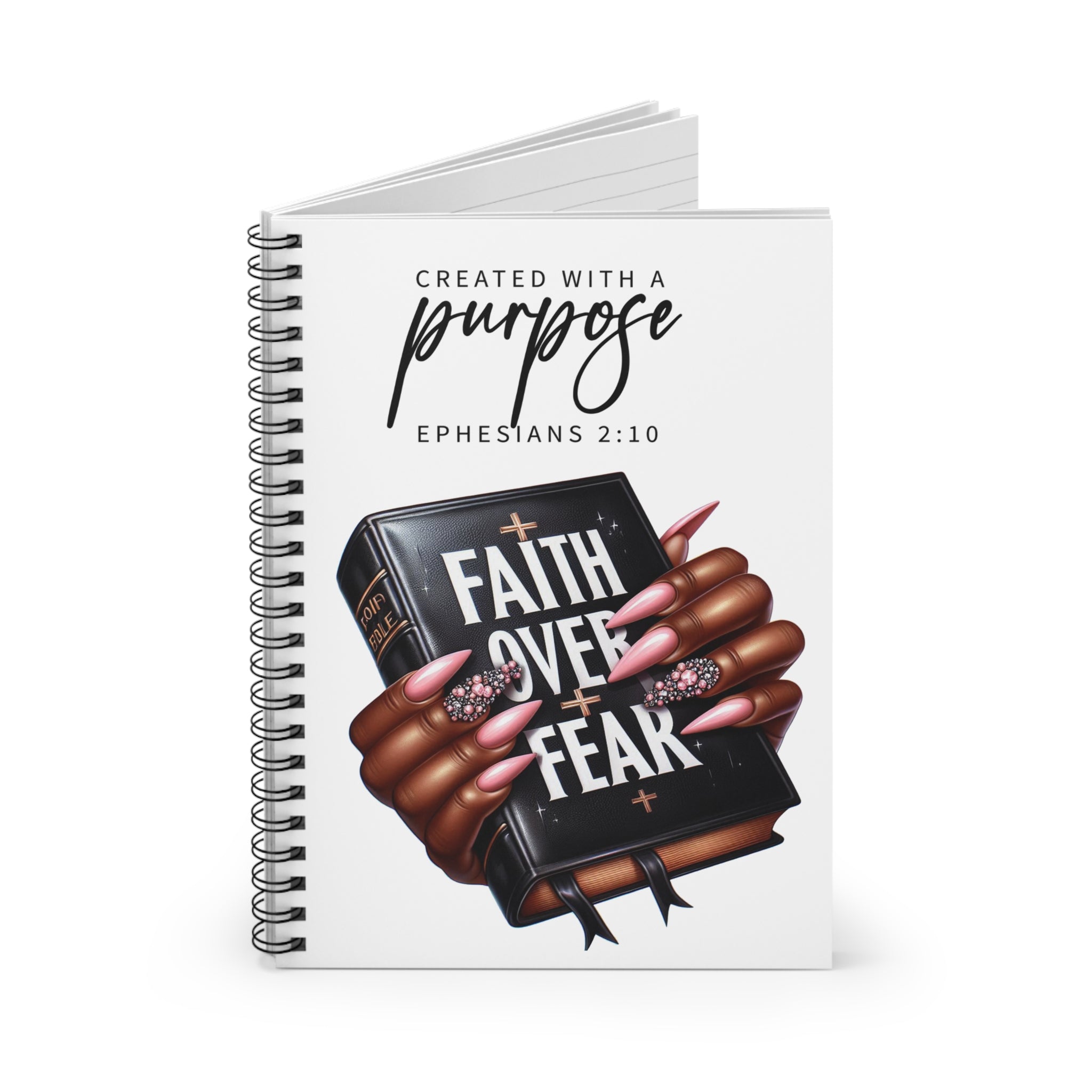 Faith Over Fear Spiral Notebook - Inspirational Design for Purpose - Driven Individuals - Digital Product Store