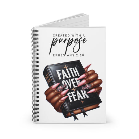 Faith Over Fear Spiral Notebook - Inspirational Design for Purpose - Driven Individuals - Digital Product Store