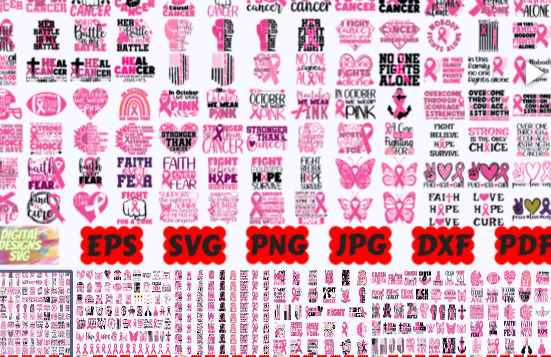 Breast Cancer Awarness Svg Bundle - Digital Product Store