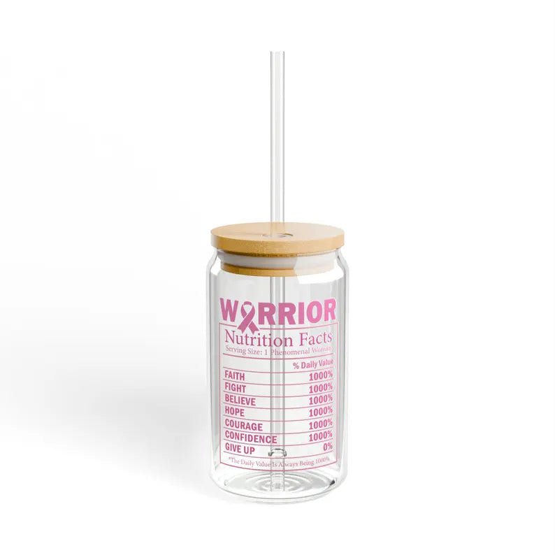 16oz tumbler Breast Cancer Glass - Digital Product Store