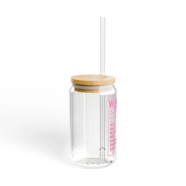 16oz tumbler Breast Cancer Glass - Digital Product Store