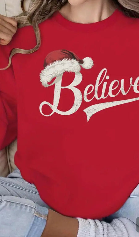 Believe Christmas Santa Crewneck - Digital Product Store