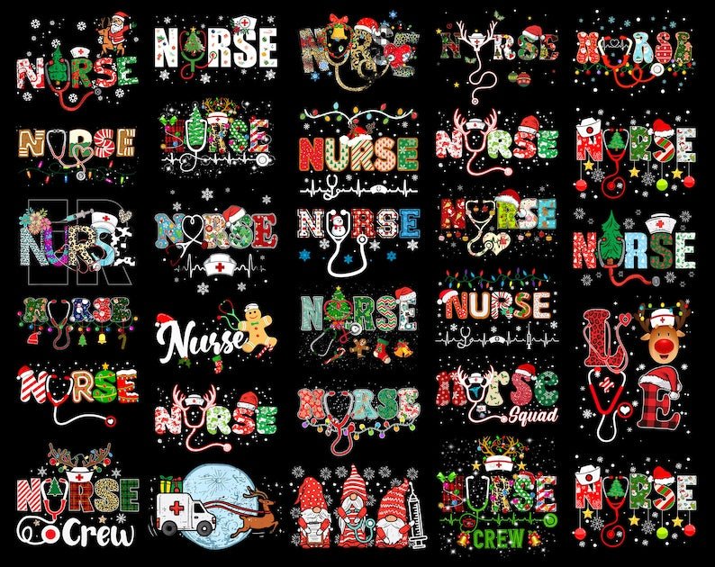 30 png Christmas Nurse Bundle - Digital Product Store