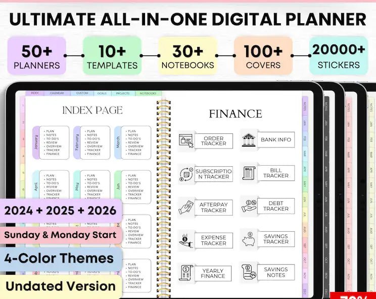 Undated Digital Planners - Digital Product Store
