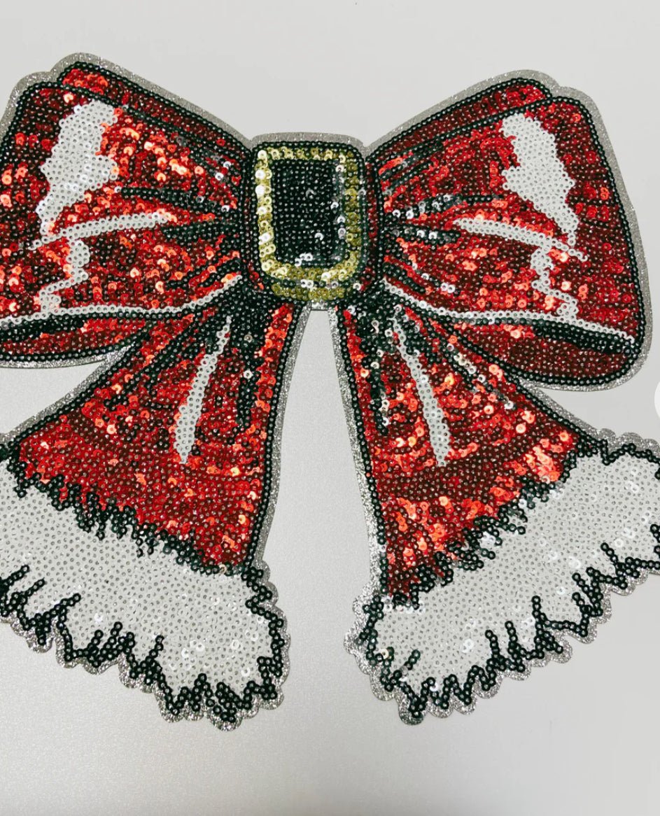 Santa Bow Chenille Patch - Digital Product Store
