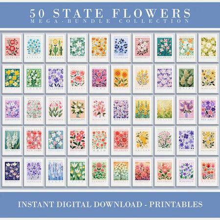 50 State Flowers - Digital Product Store