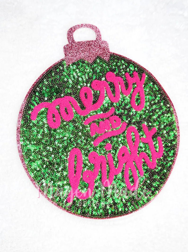 Merry and Bright Chenille Patch - Digital Product Store