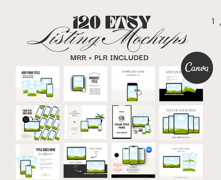 120 Listing Etsy Mockup - Digital Product Store