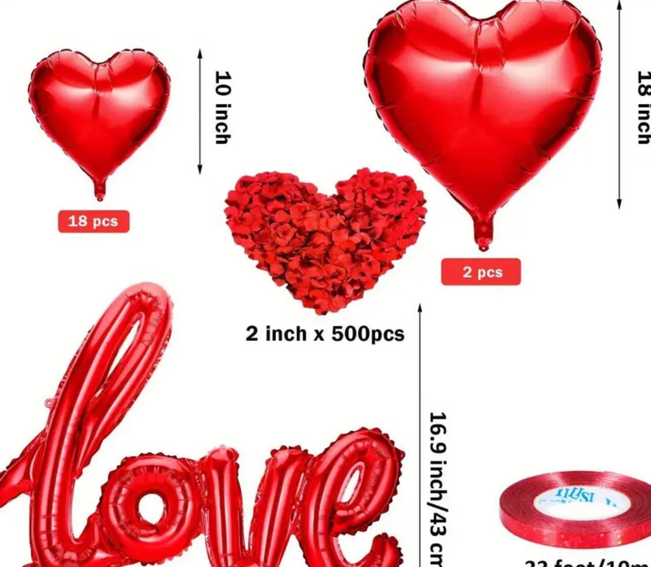 Love Valentine Balloon Set - Digital Product Store