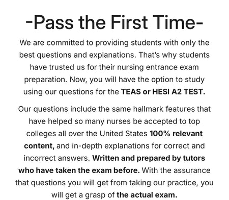 Teas Exact Exam Questions - Digital Product Store