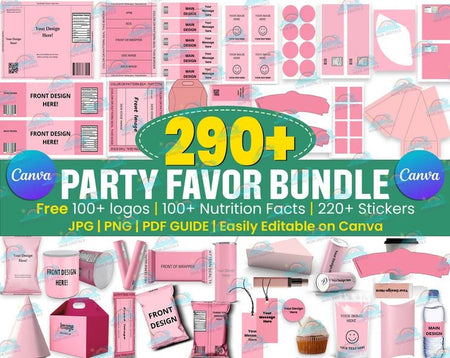 290 Party Favor Template - Digital Product Store