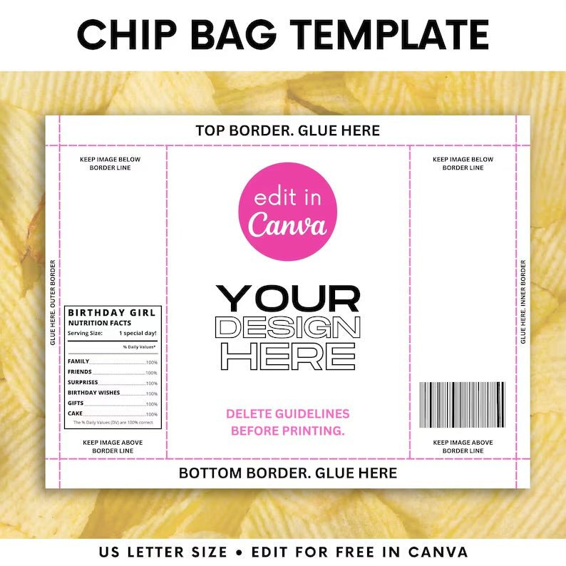 Chip Bag Template - Digital Product Store