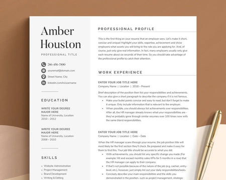Professional Resume Template - Digital Product Store