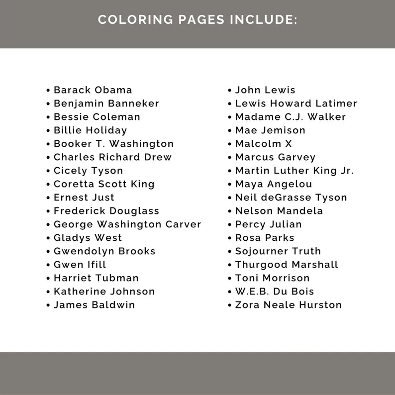 Black History Coloring Pages - Digital Product Store