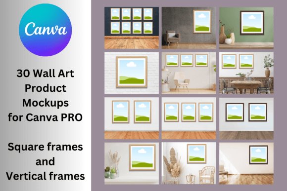 30 Wall Art Product Mockups Graphic - Digital Product Store