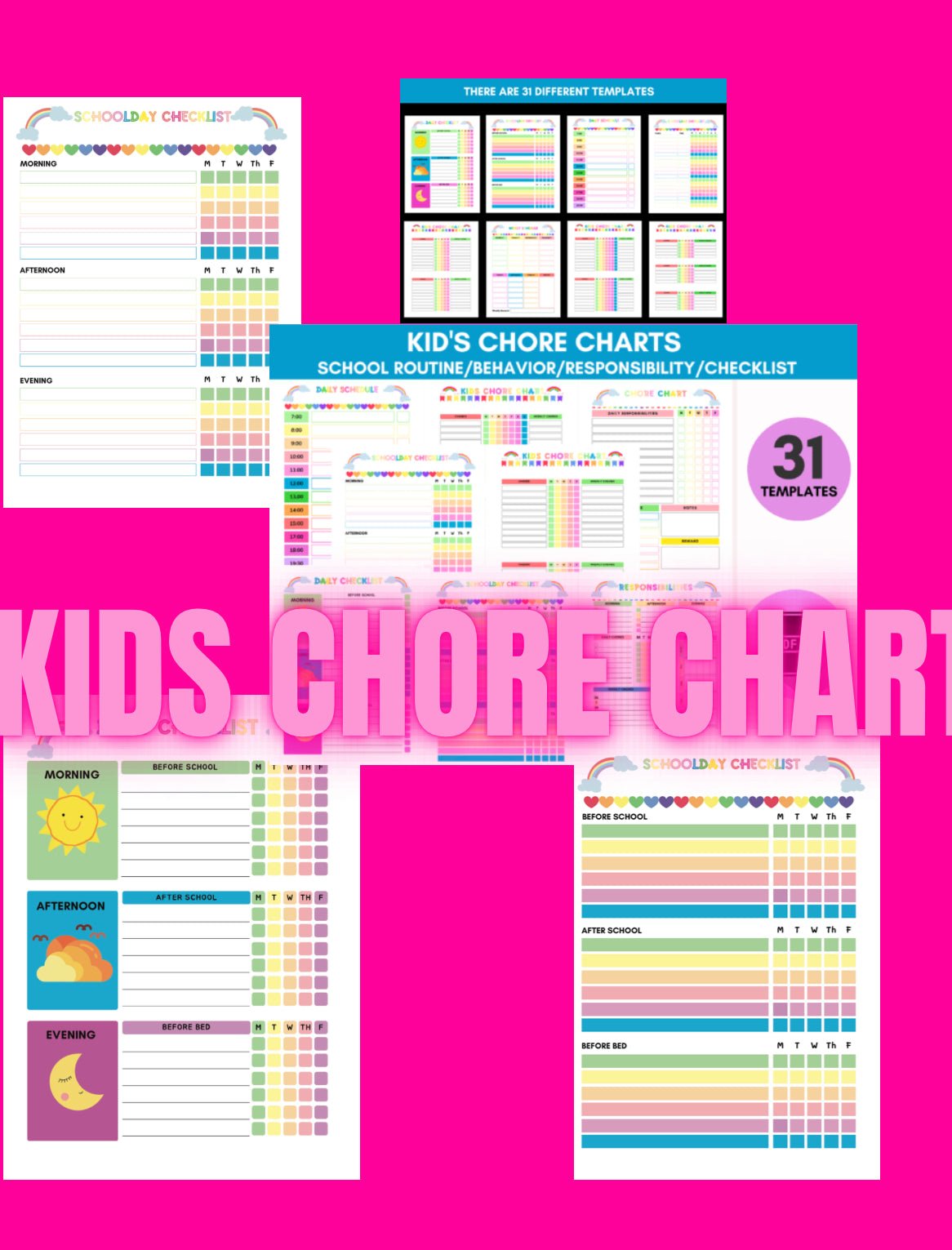 Kids Chore Behavior Chart - Digital Product Store
