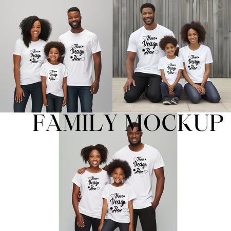 Bella & Canvas 3001 TShirt Family Mockup - Bella Canvas Shirt - White Shirt Mockup - Group Mockup - Family Mockup - Parents and Kids Mockup - Digital Product Store