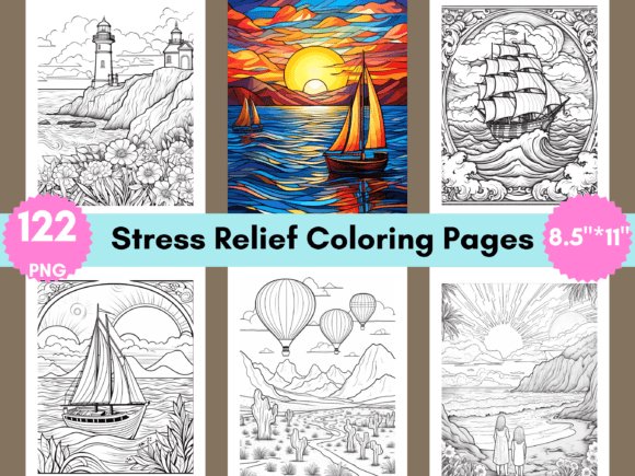 Stress Relief Coloring Pages - Digital Product Store