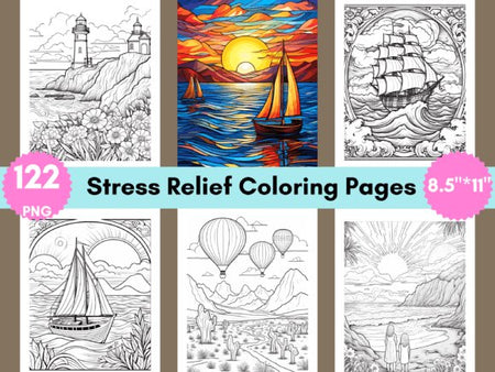 Stress Relief Coloring Pages - Digital Product Store