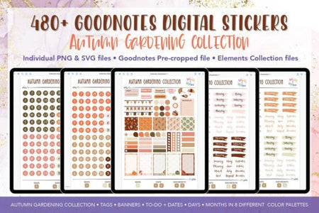 480 Autumn Goodnotes Stickers - Digital Product Store