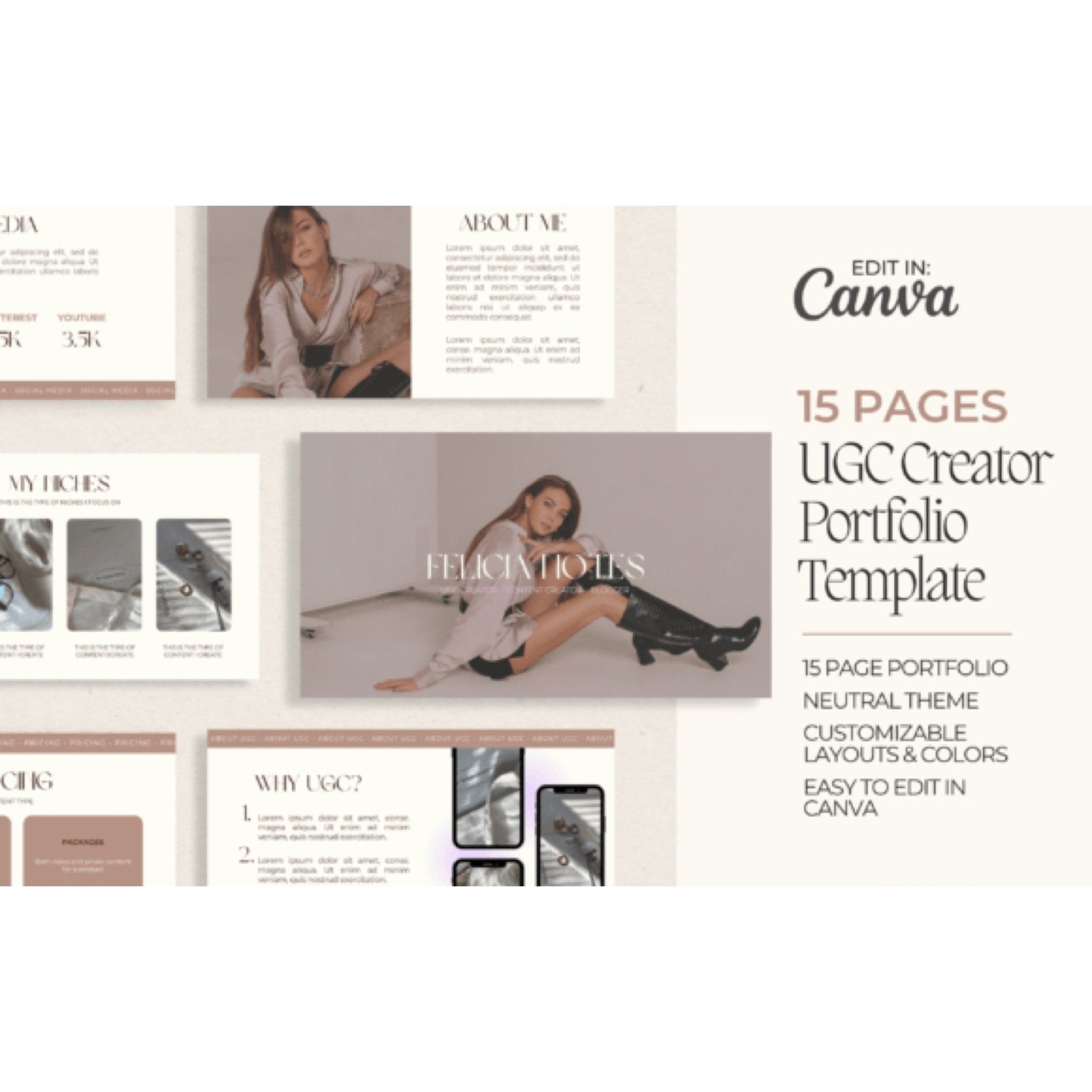 UGC CREATOR PORTFOLIO TEMPLATE - Digital Product Store