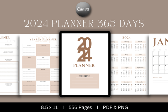 2024 Planner 365 Days | KDP Interior Graphic - Digital Product Store