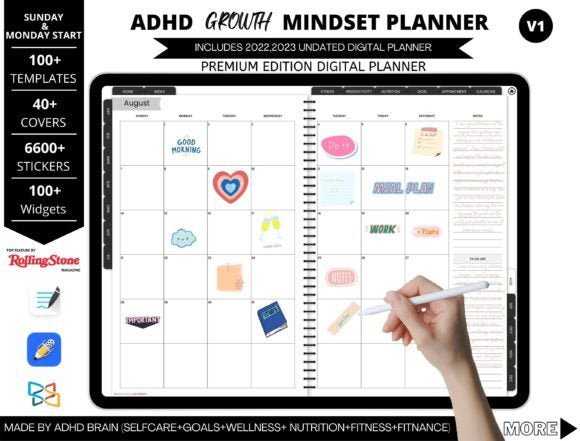 Adhd Growth Mindset Planner - Digital Product Store