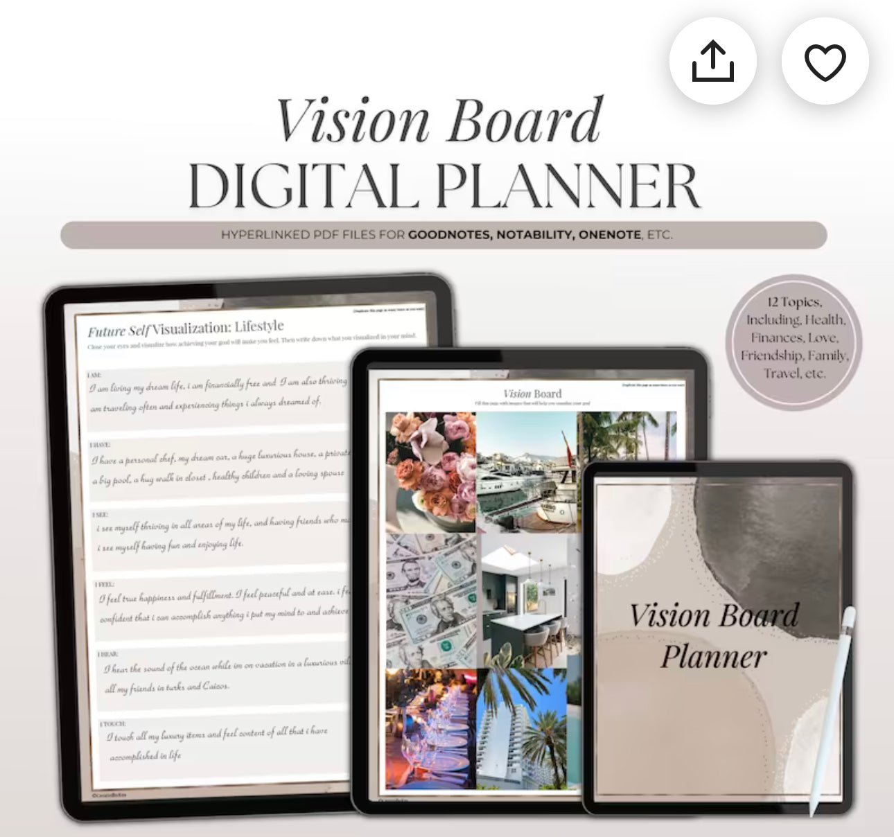 Vision Board Planner - Digital Product Store