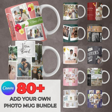 80+ Add your own photo Mug Wrap Bundle - Digital Product Store