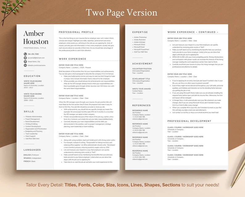 Professional Resume Template - Digital Product Store