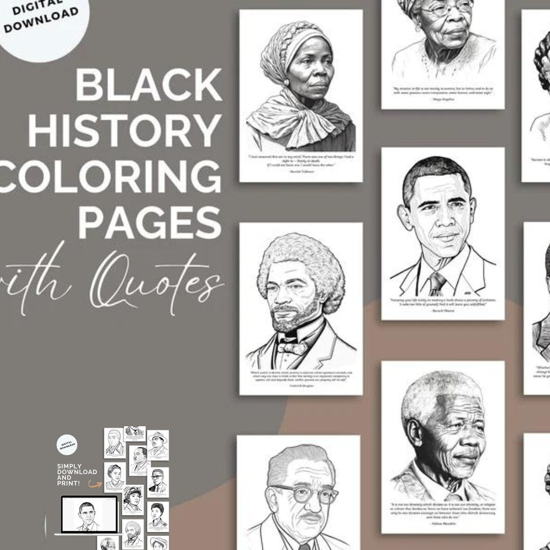 Black History Coloring Pages - Digital Product Store