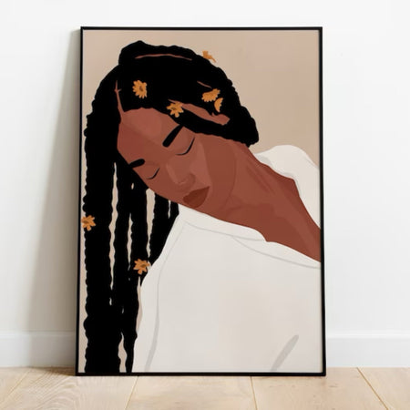 Black Girl Art Set Of 5, African American Art, Dreadlocks Girl Art, Boho Woman Art, Printable Art, Curly Hair Girl Poster, Gallery Wall Art - Digital Product Store