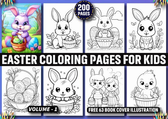 Easter Coloring Pages For Kids - Digital Product Store
