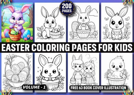 Easter Coloring Pages For Kids - Digital Product Store